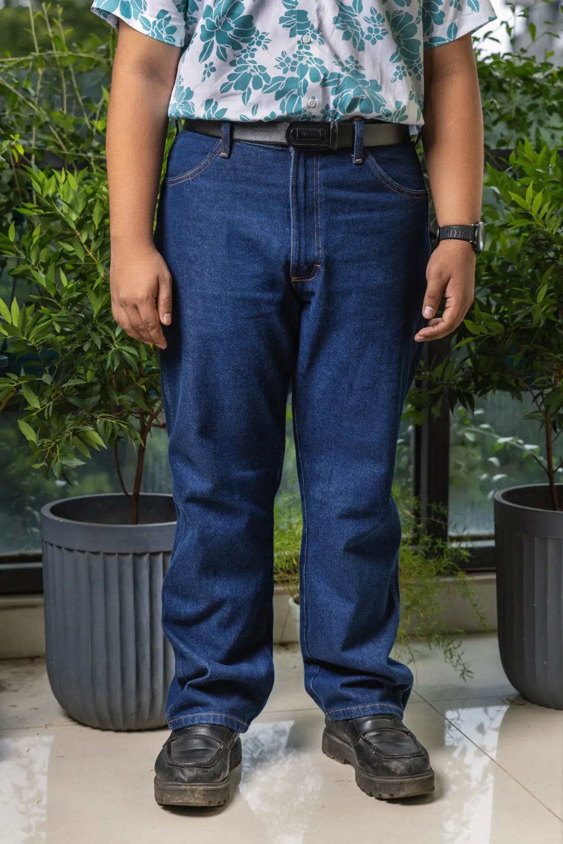 Rustler Jeans Men Blue Denim Pants Straight Classic Vintage Cotton