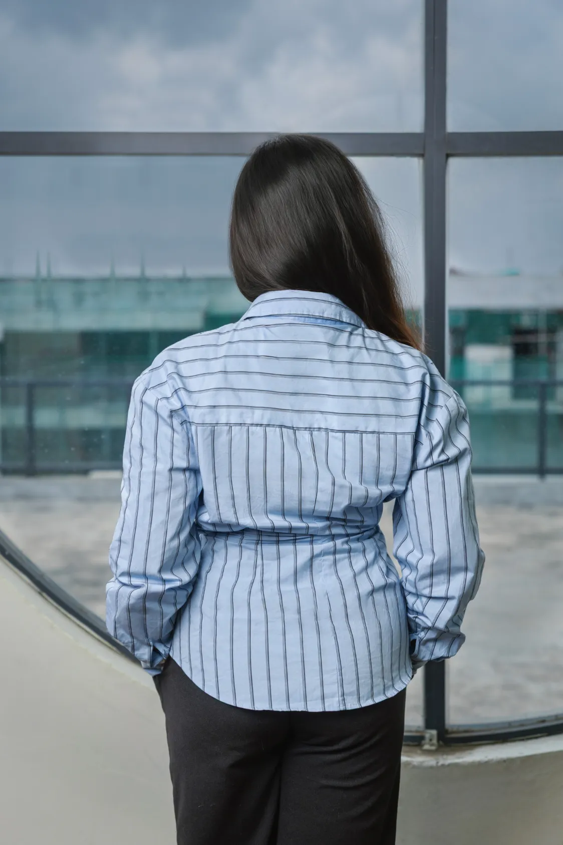 Blue Wrap-Style Shirt - Image 2